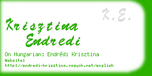 krisztina endredi business card