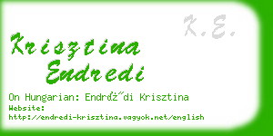 krisztina endredi business card